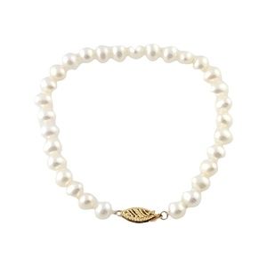 Vintage 14K Yellow Gold Freshwater Pearl Bracelet #13587